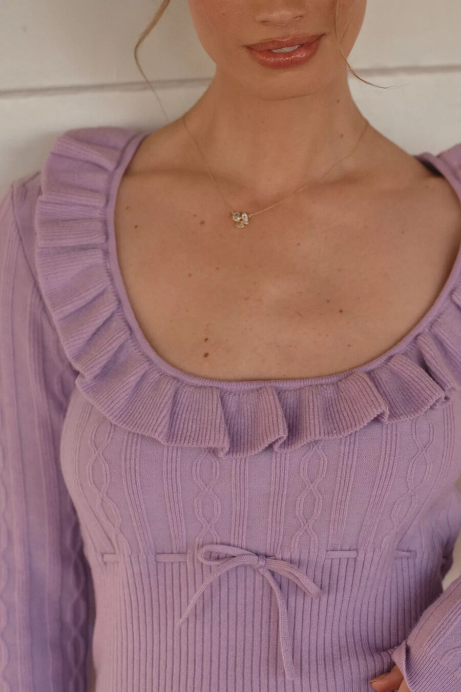 lyrebird long-sleeve ribbed knit top
