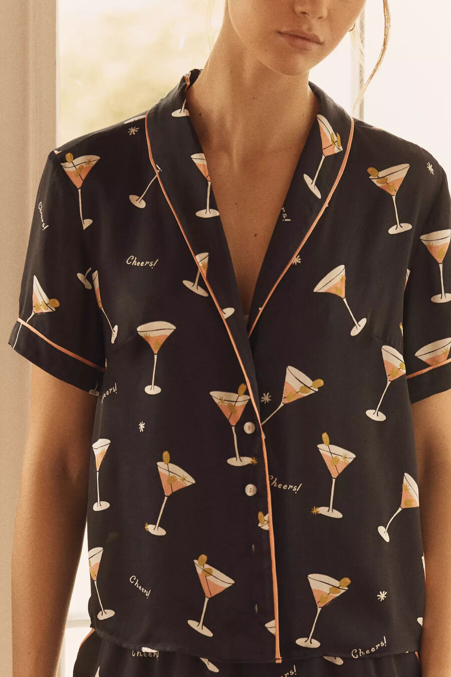 by anthropologie silky patterned pyjama top