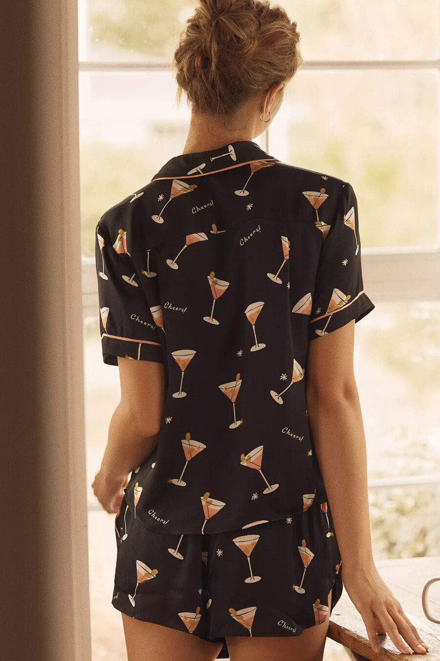by anthropologie silky patterned pyjama top