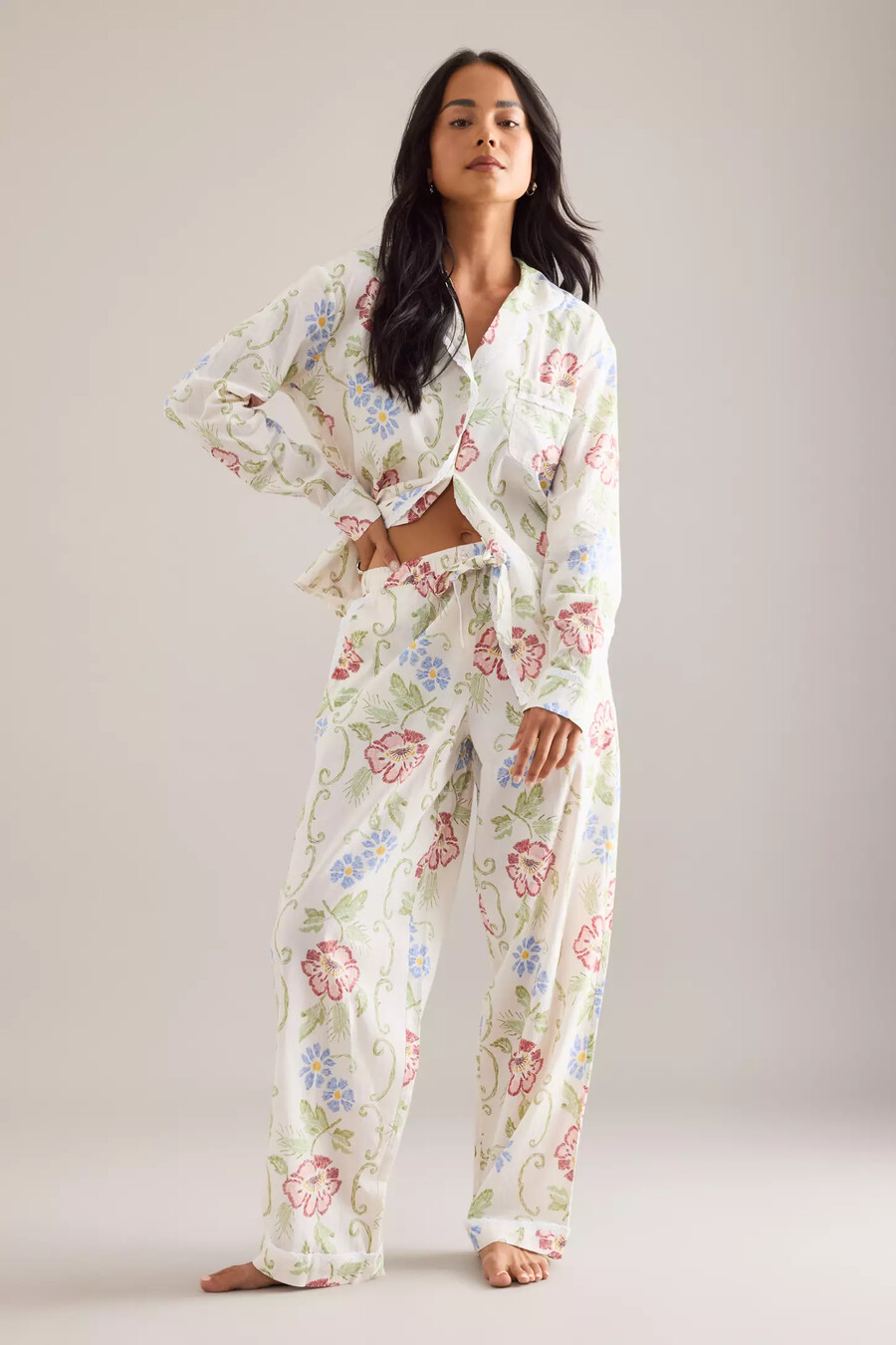 desmond dempsey floral long pyjama set