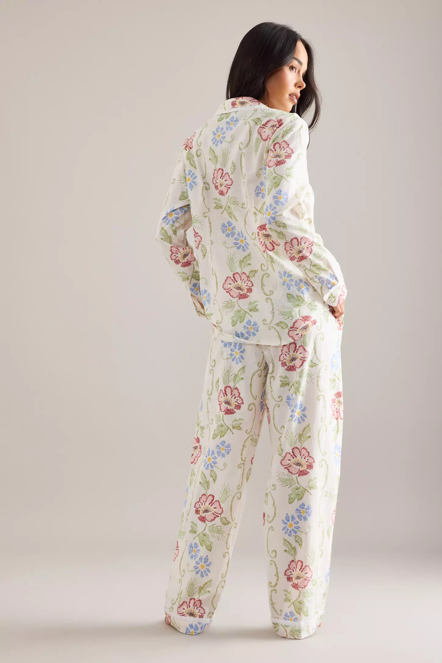 desmond dempsey floral long pyjama set