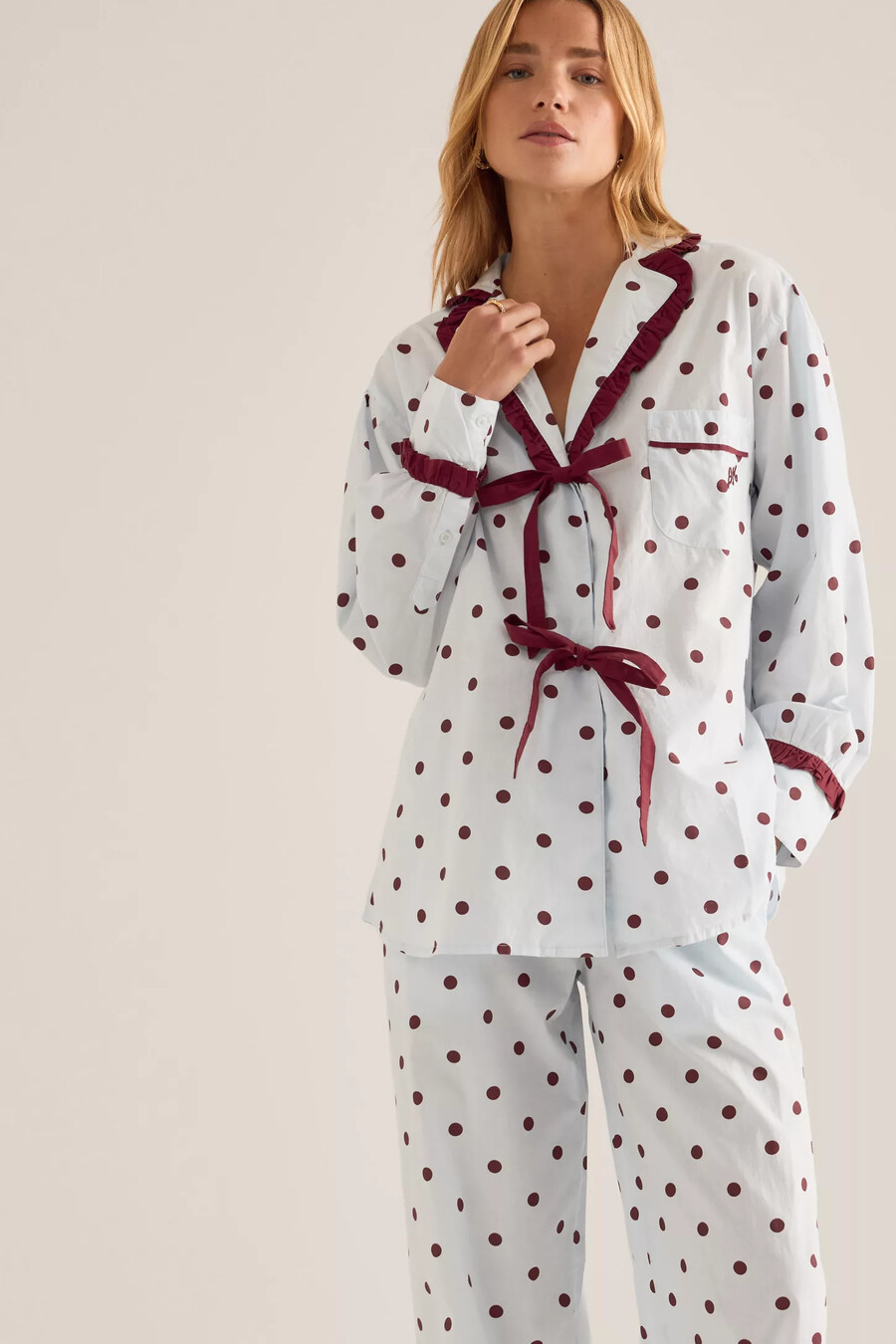 damson madder antonella polka dot pyjama set