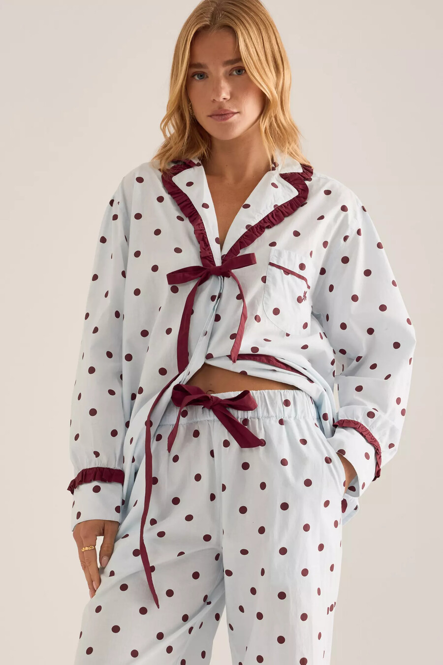 damson madder antonella polka dot pyjama set