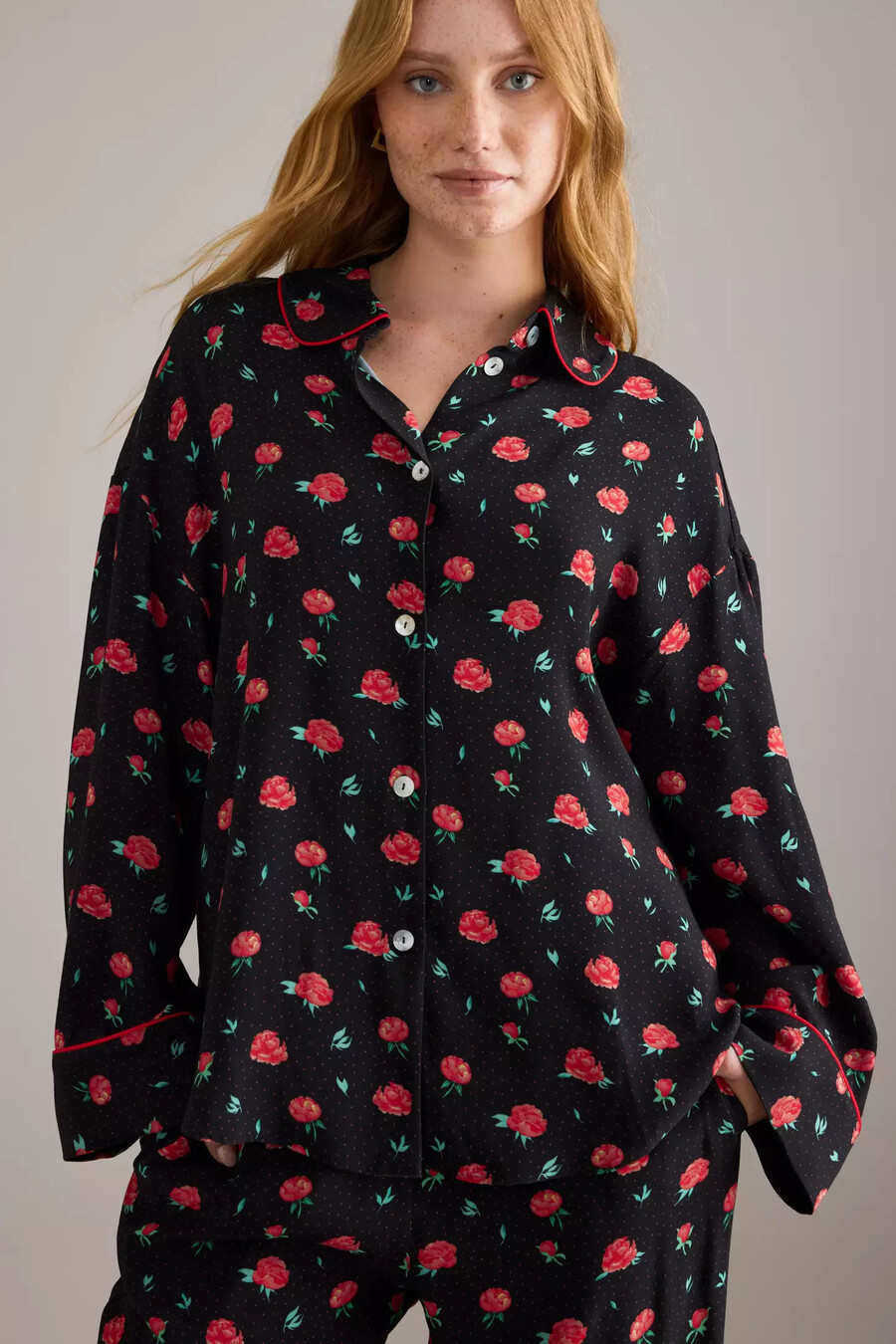 sleeper poppies pyjama shirt