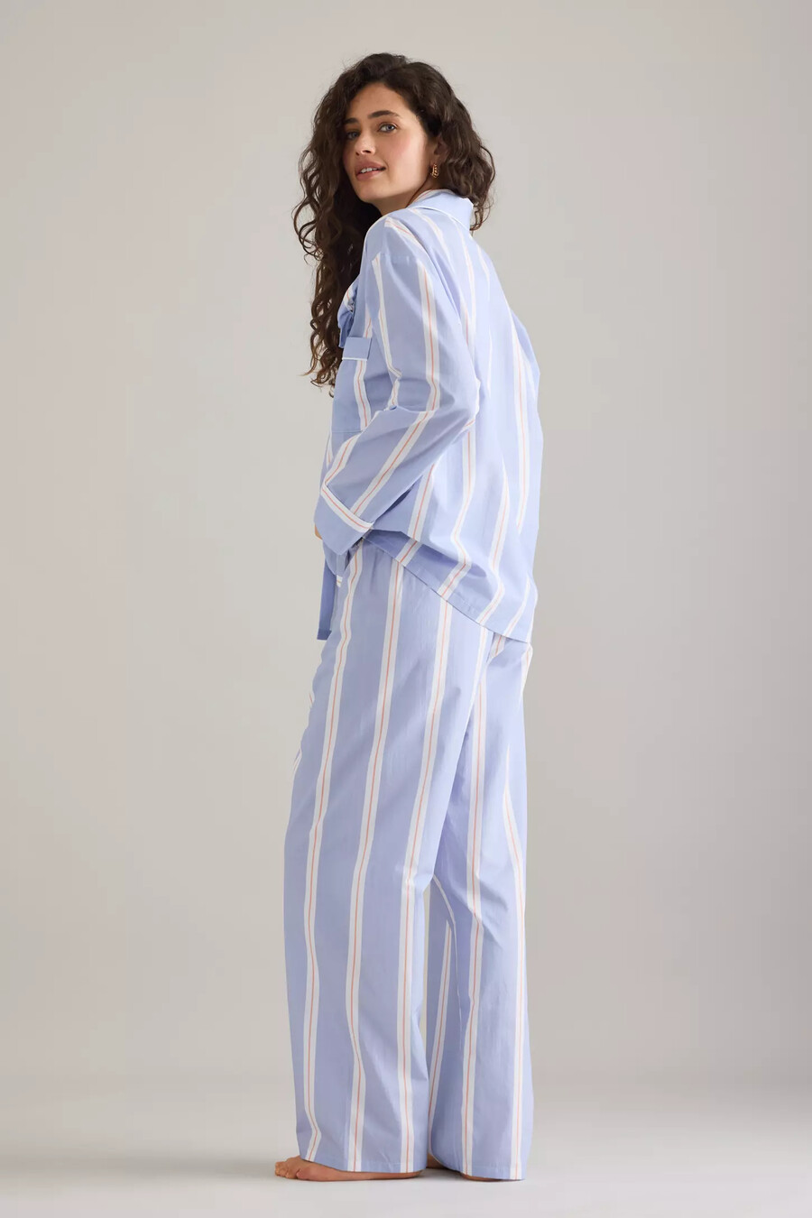 sleeper rose stripe long pyjama set