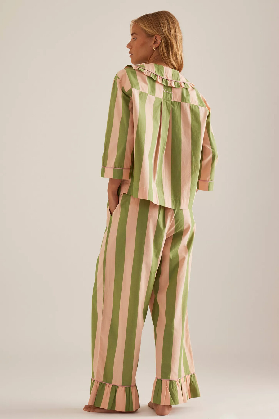 tbco long cotton stripe pyjama set