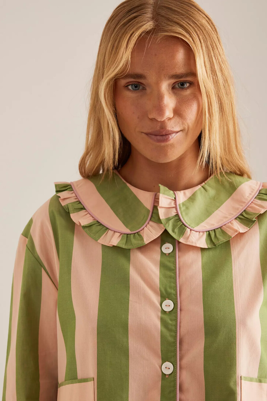 tbco long cotton stripe pyjama set