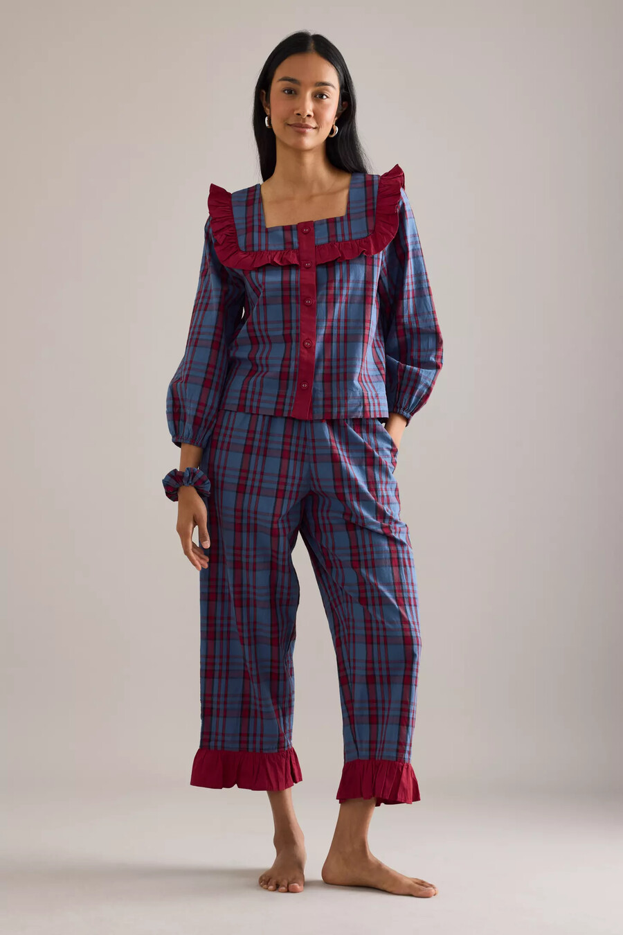 tbco tartan ruffle pyjama set