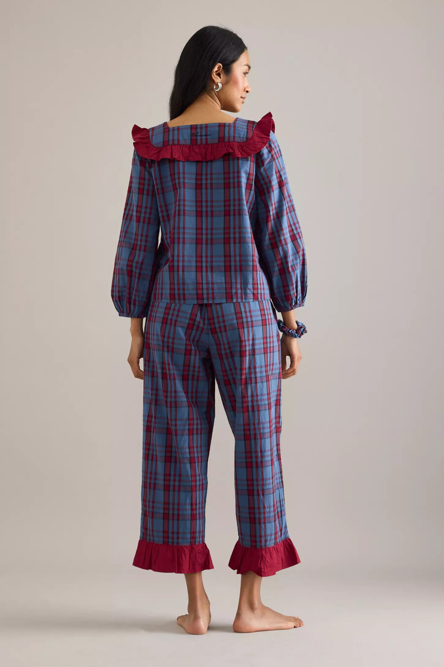 tbco tartan ruffle pyjama set