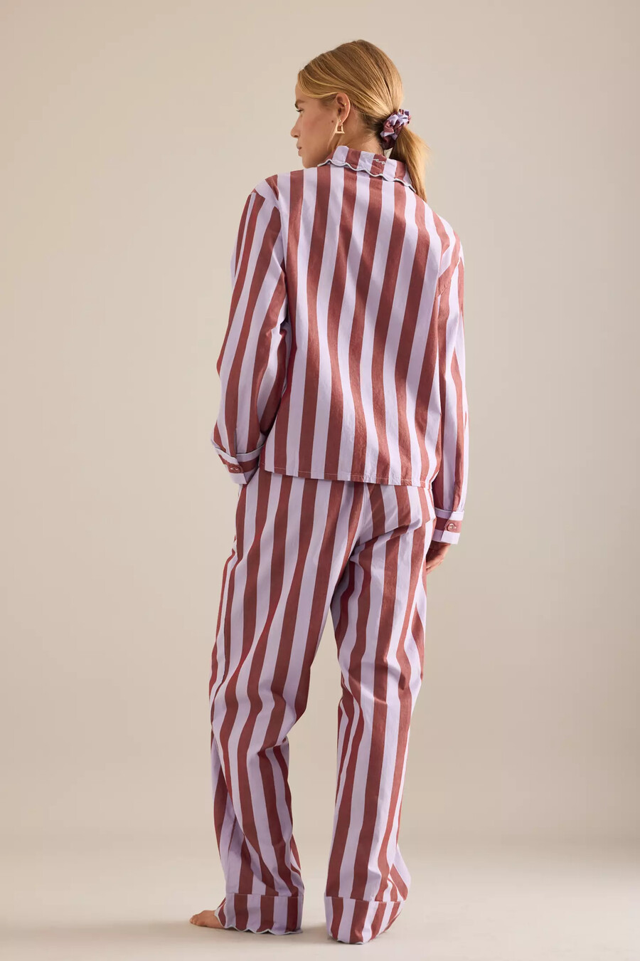 tbco striped long pyjama set