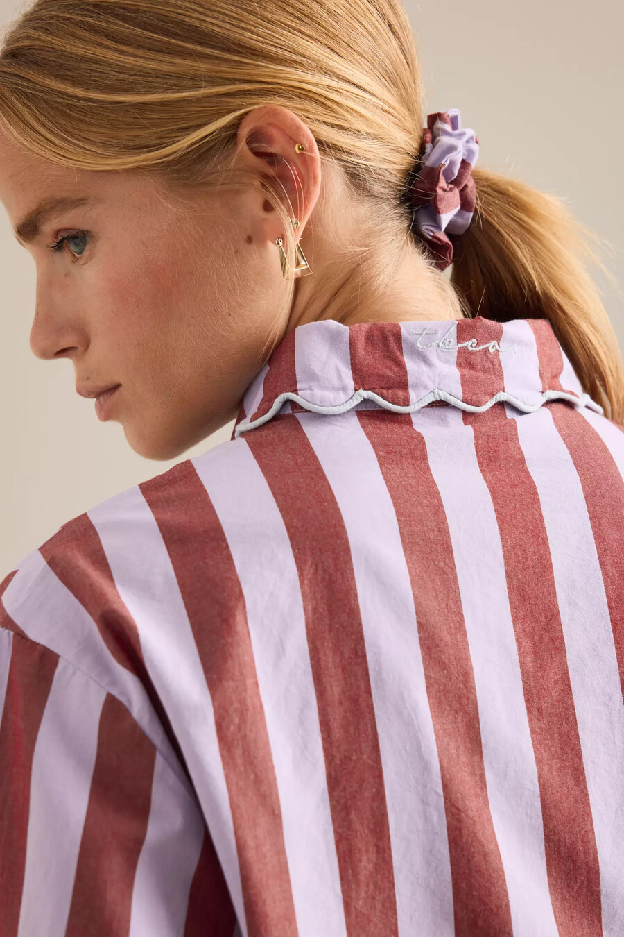 tbco striped long pyjama set