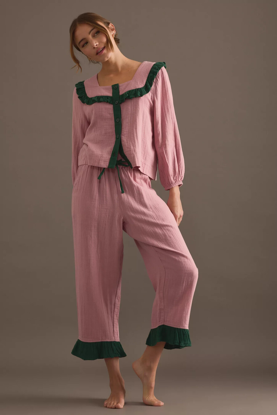 tbco pink ruffle pyjama set