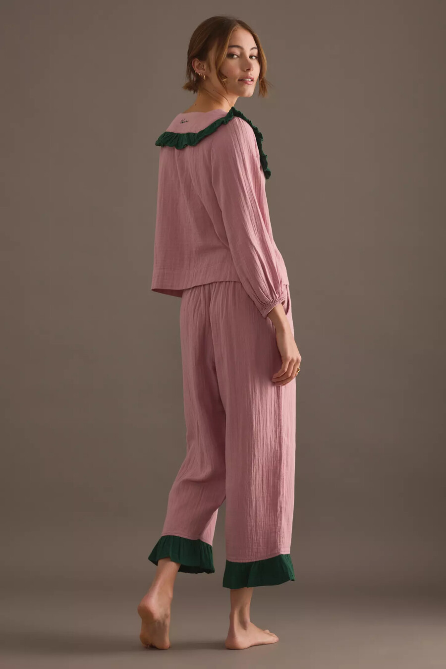 tbco pink ruffle pyjama set