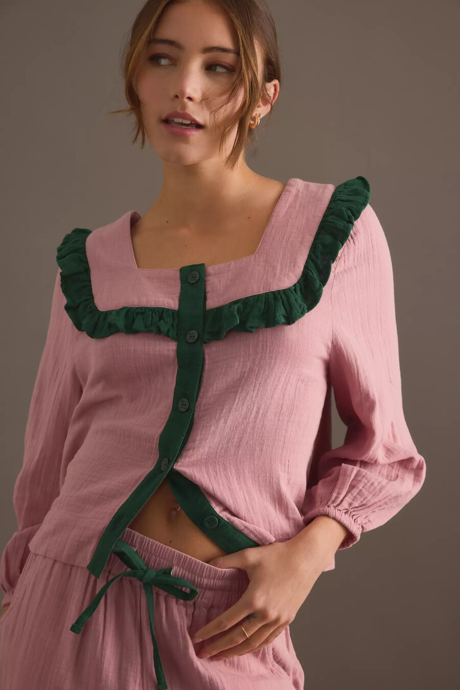 tbco pink ruffle pyjama set