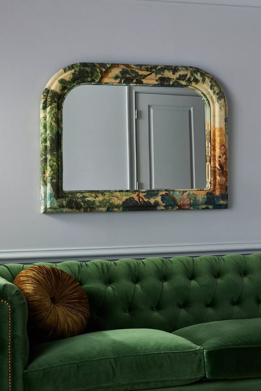 judarn floral wood overmantle mirror