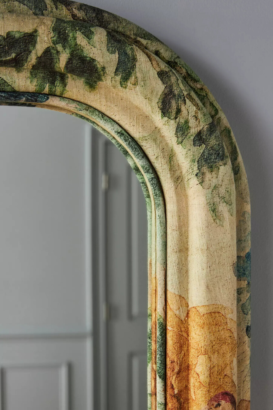 judarn floral wood overmantle mirror