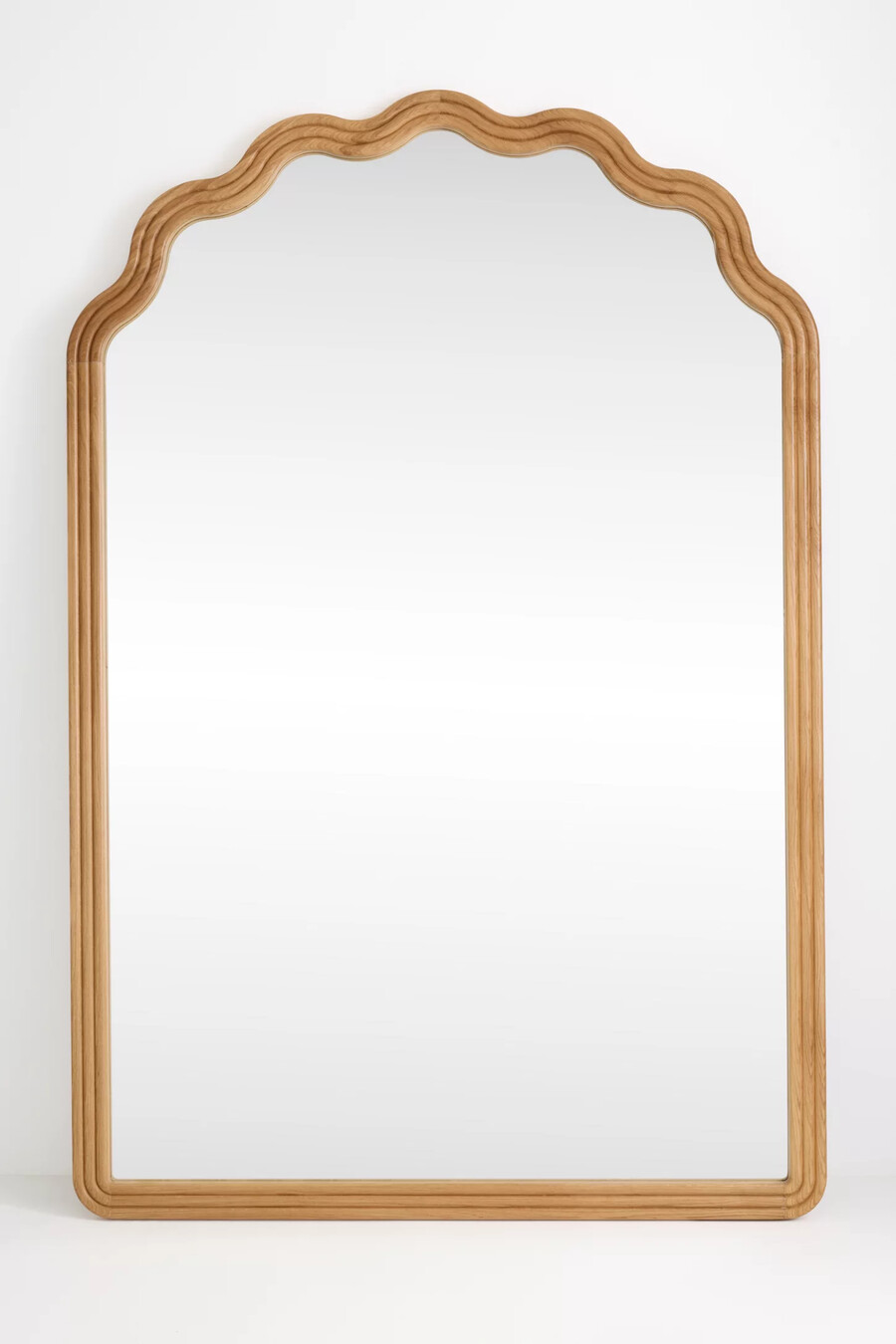clara scalloped wood grand floor mirror