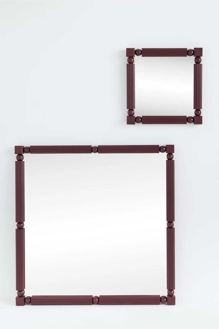 benedicta wood bead petite square gallery wall mirror