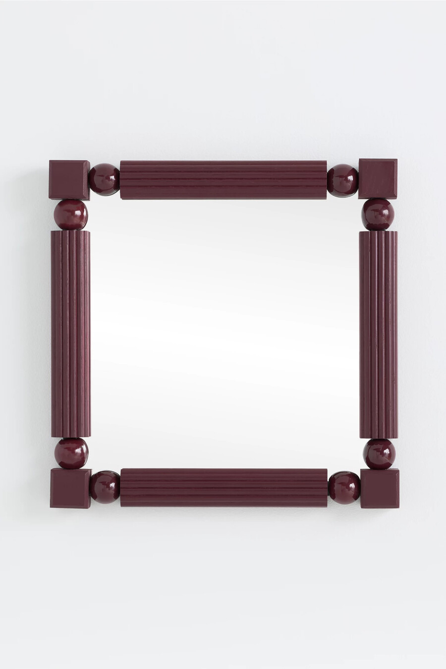 benedicta wood bead petite square gallery wall mirror