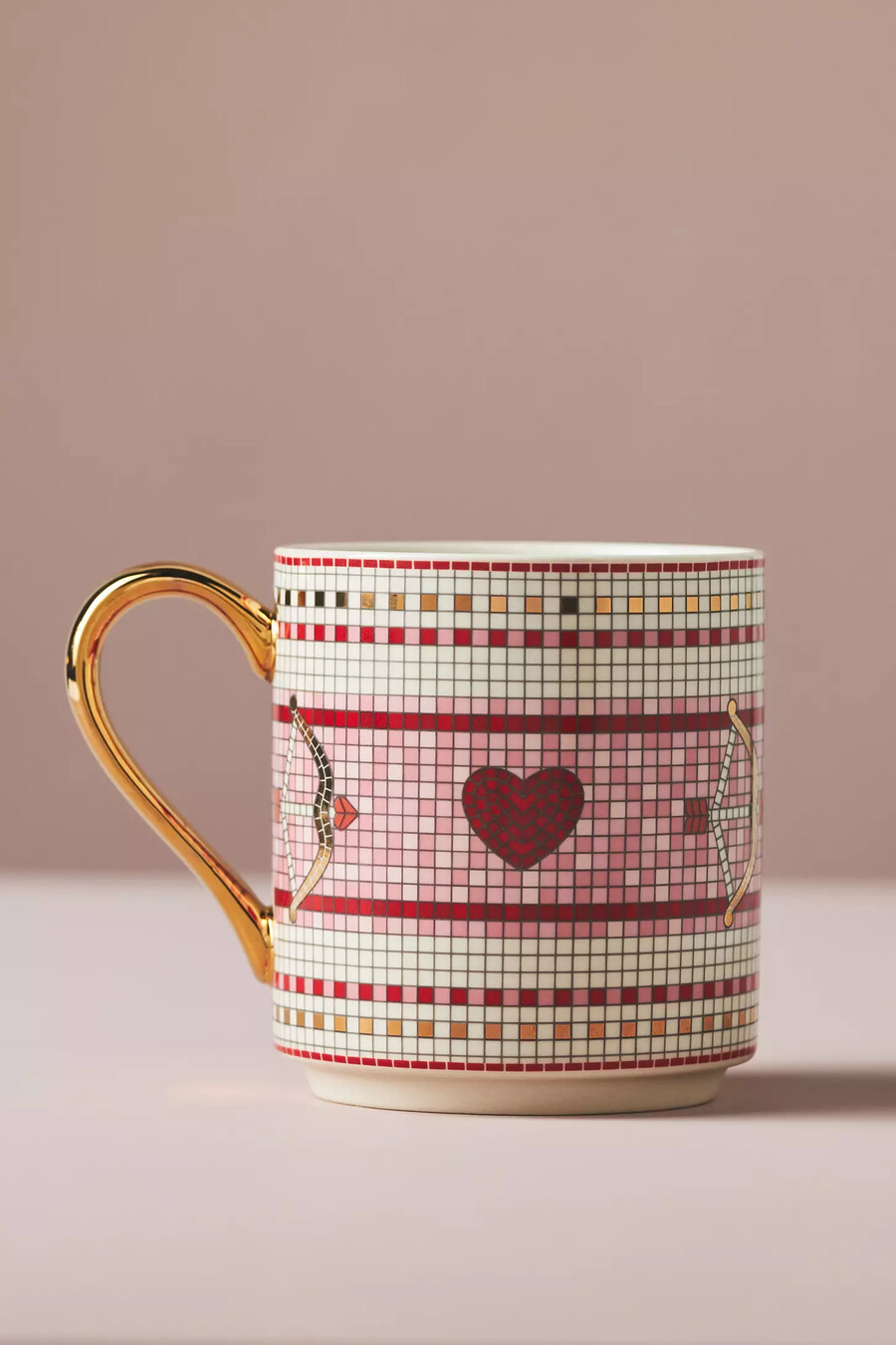 the bistro tile stoneware mug love edition