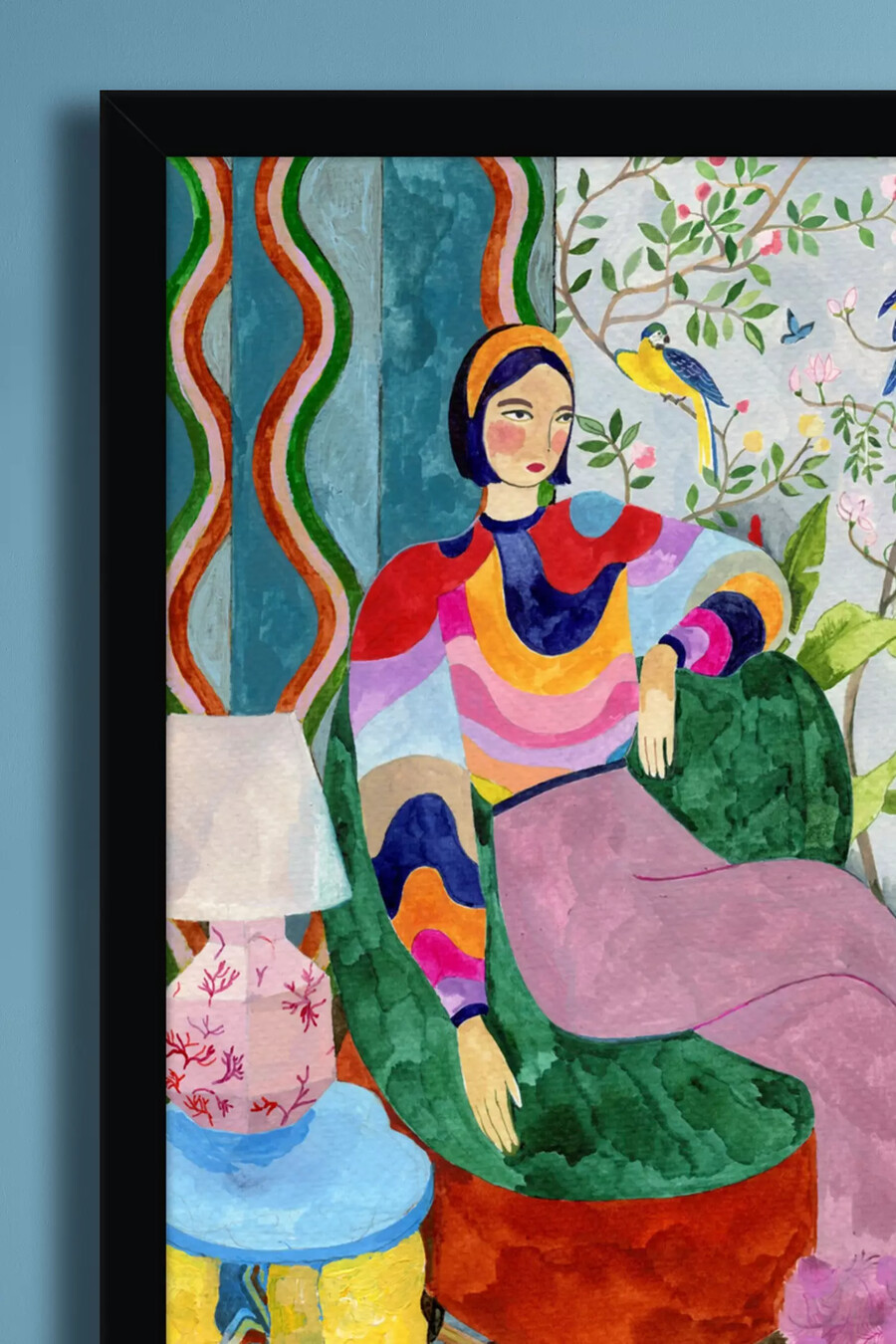 seated lady 2 by sharan ranshi wall art