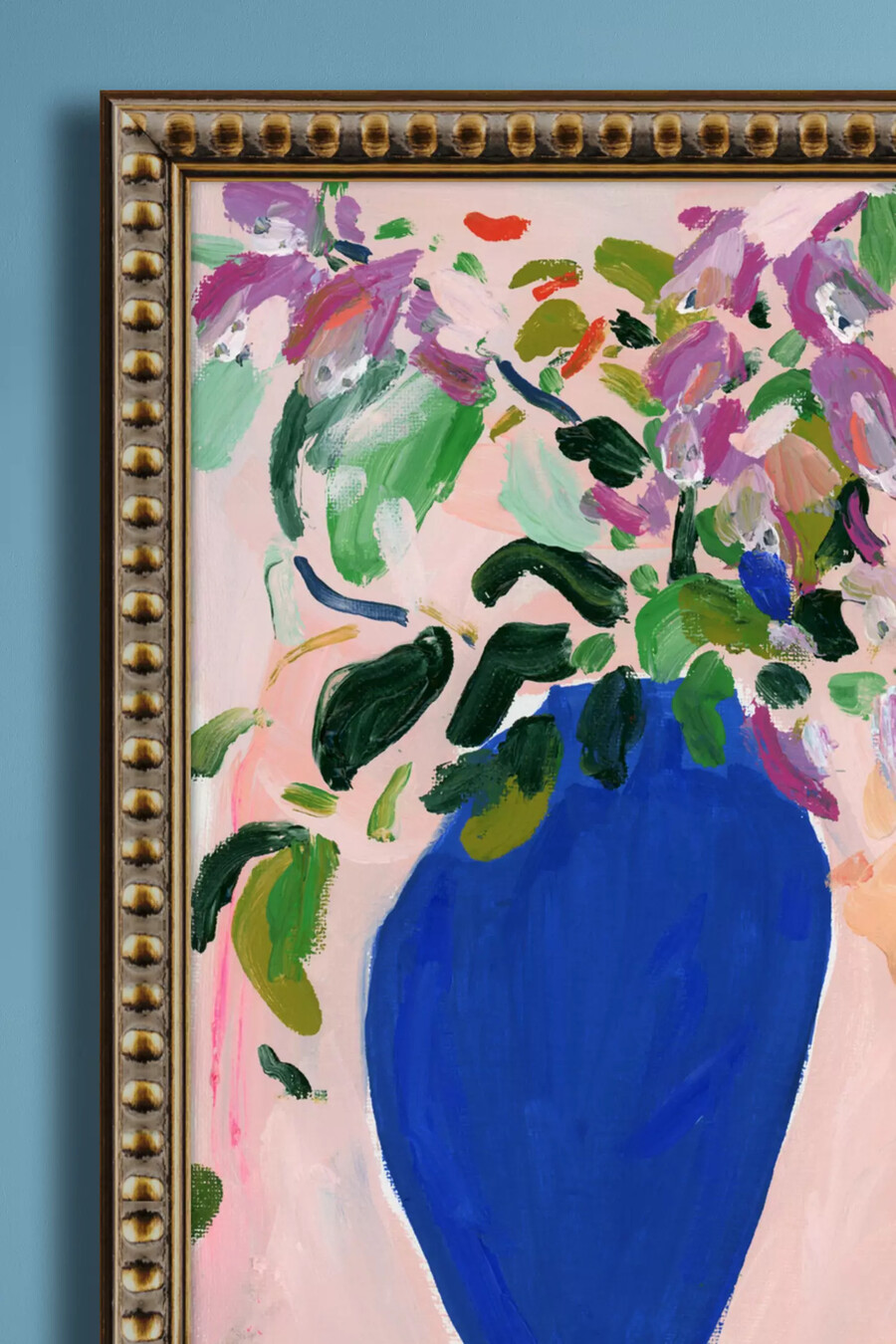 wild foxgloves in blue vase by kt smail wall art