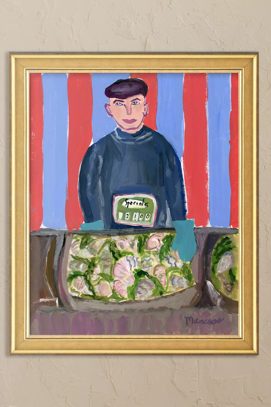 oyster seller framed wall art