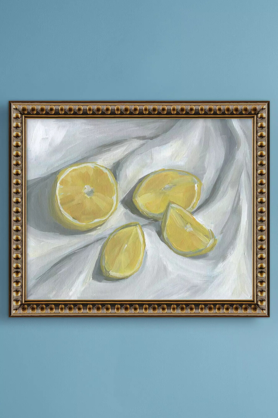 sliced lemon framed wall art