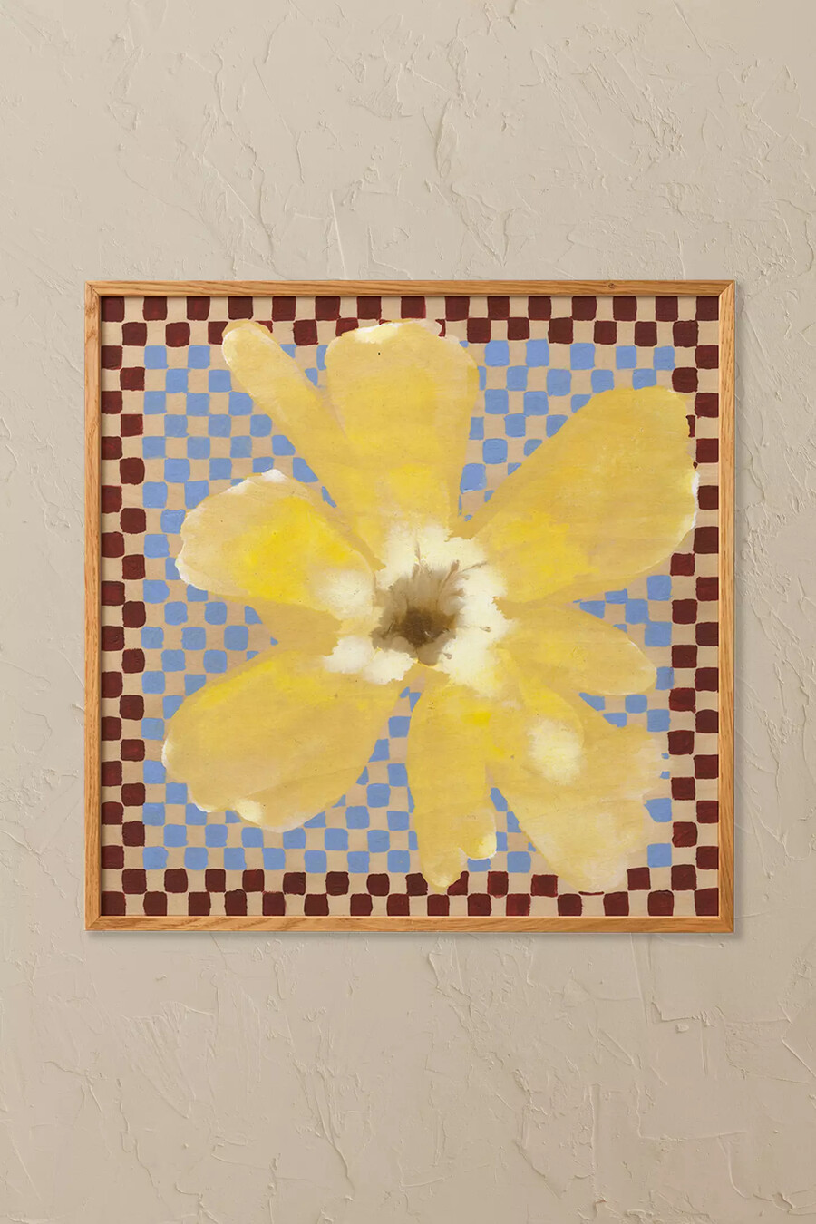 flower with checks 03 by liat greenberg framed wall art