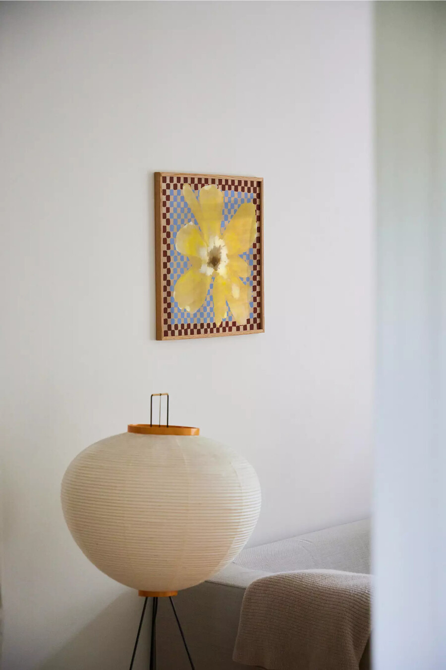flower with checks 03 by liat greenberg framed wall art