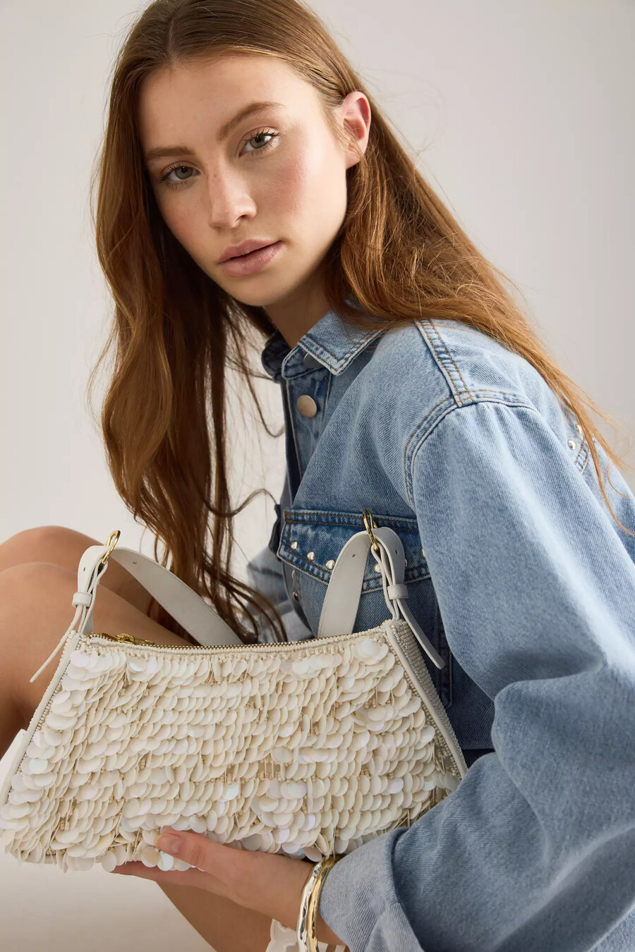 sequin shoulder bag