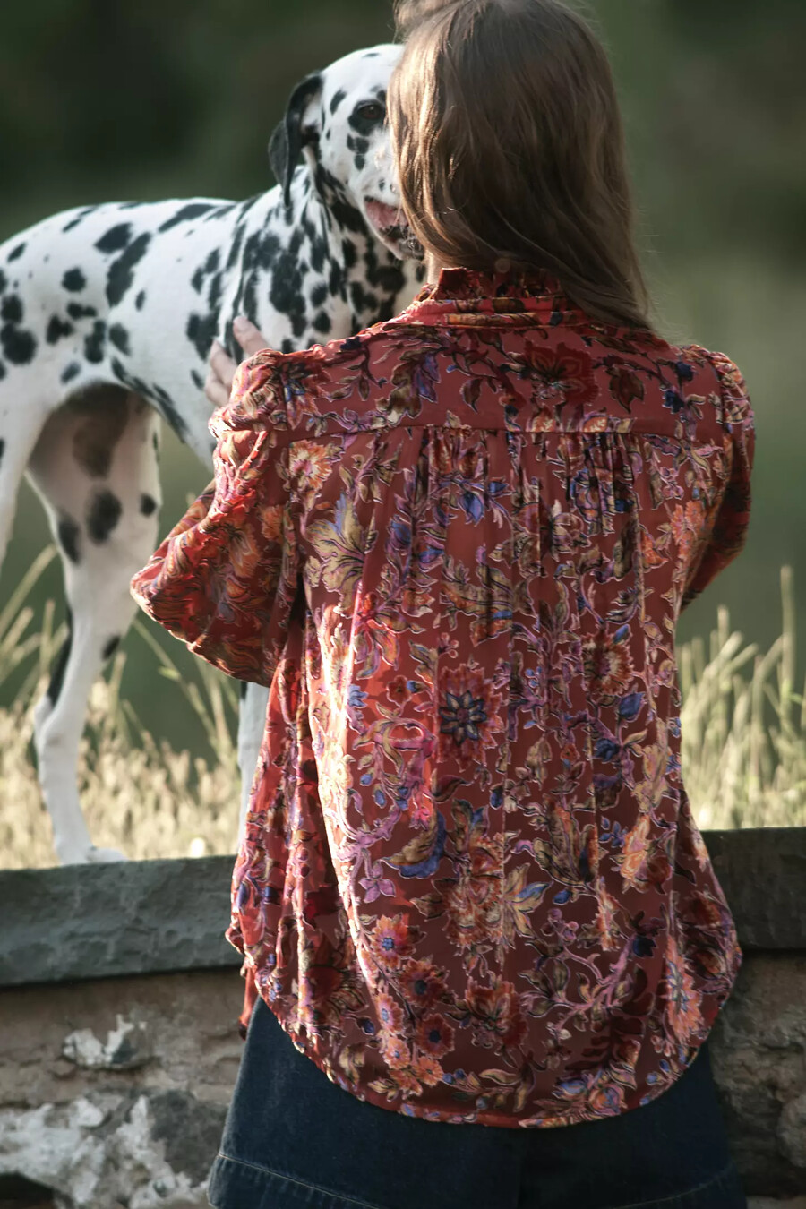 the estela sheer printed blouse burnout edition