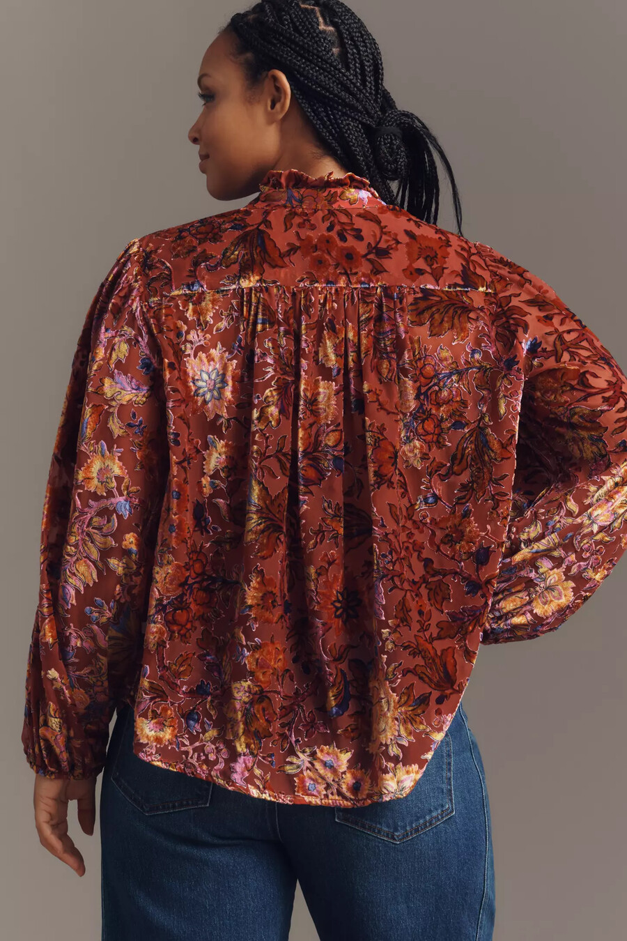 the estela sheer printed blouse burnout edition