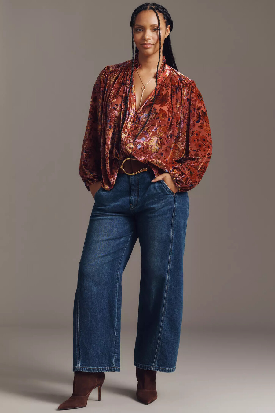 the estela sheer printed blouse burnout edition