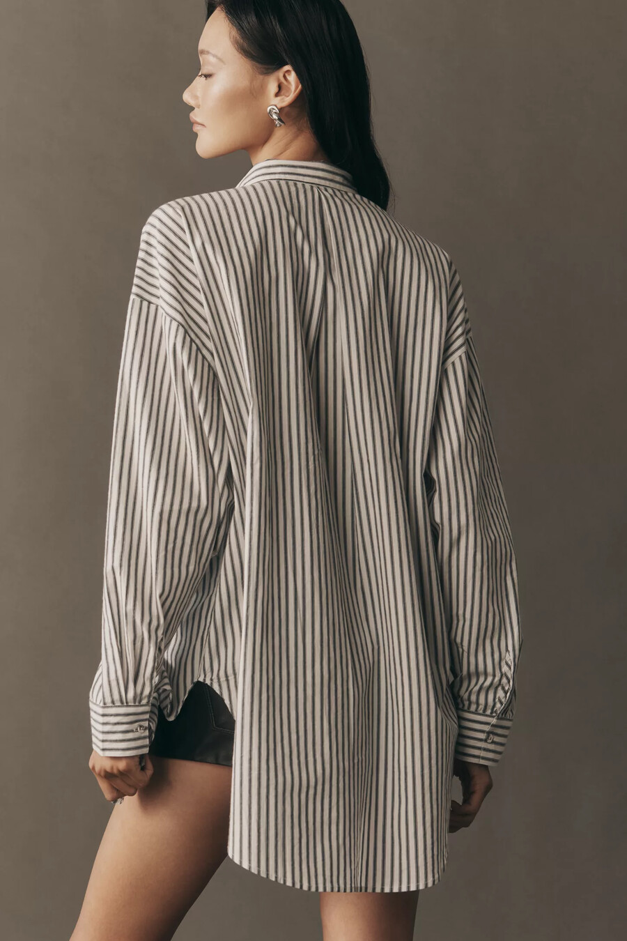 pilcro crystal-embellished relaxed buttondown shirt