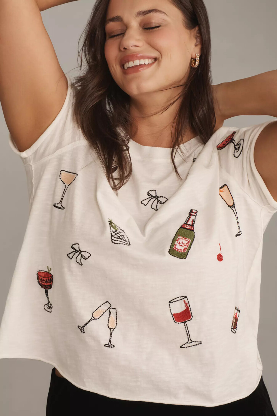 the caitlin boxy t-shirt by maeve embroidery edition