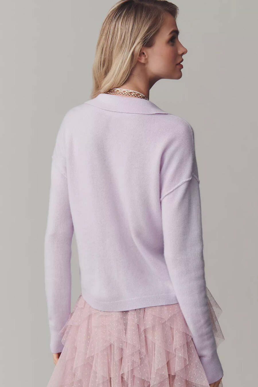 the jensen cashmere cropped polo jumper by pilcro