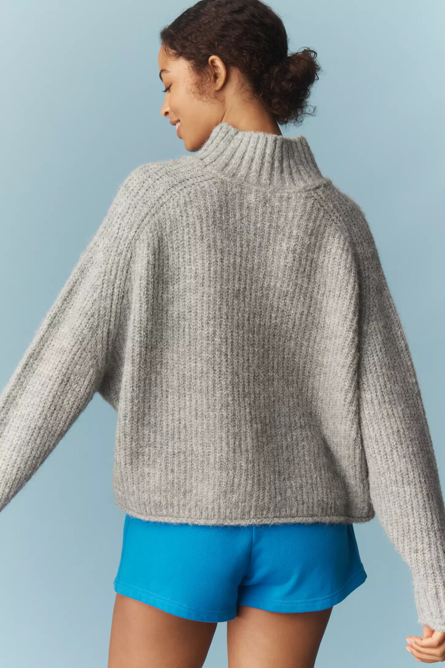 pilcro mock-neck chunky jumper