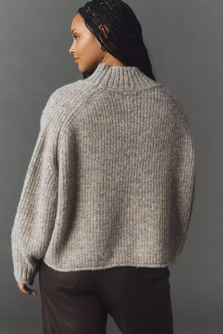 pilcro mock-neck chunky jumper