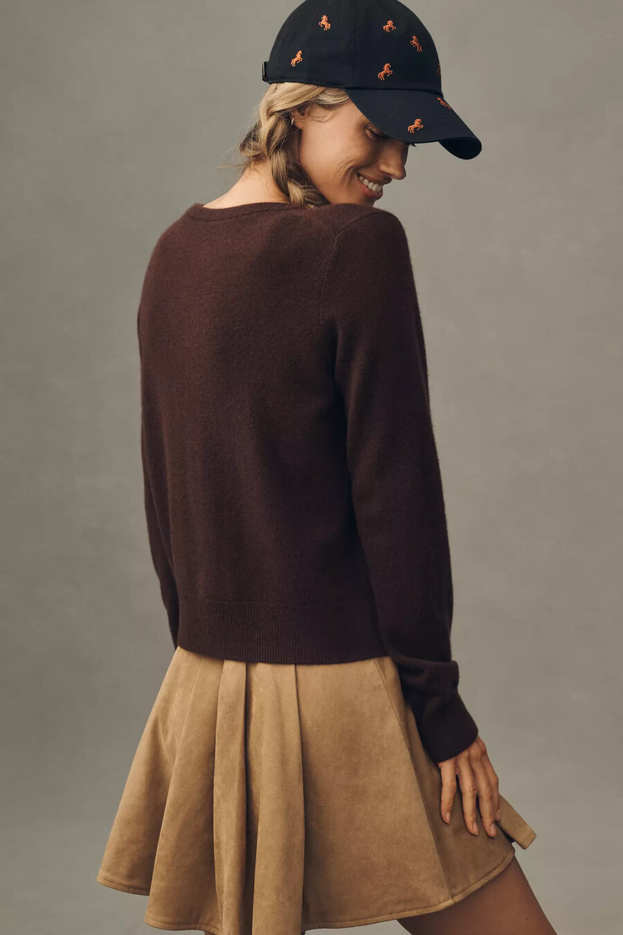 the juliet cashmere crew-neck cardigan