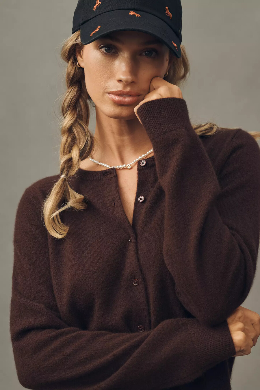 the juliet cashmere crew-neck cardigan