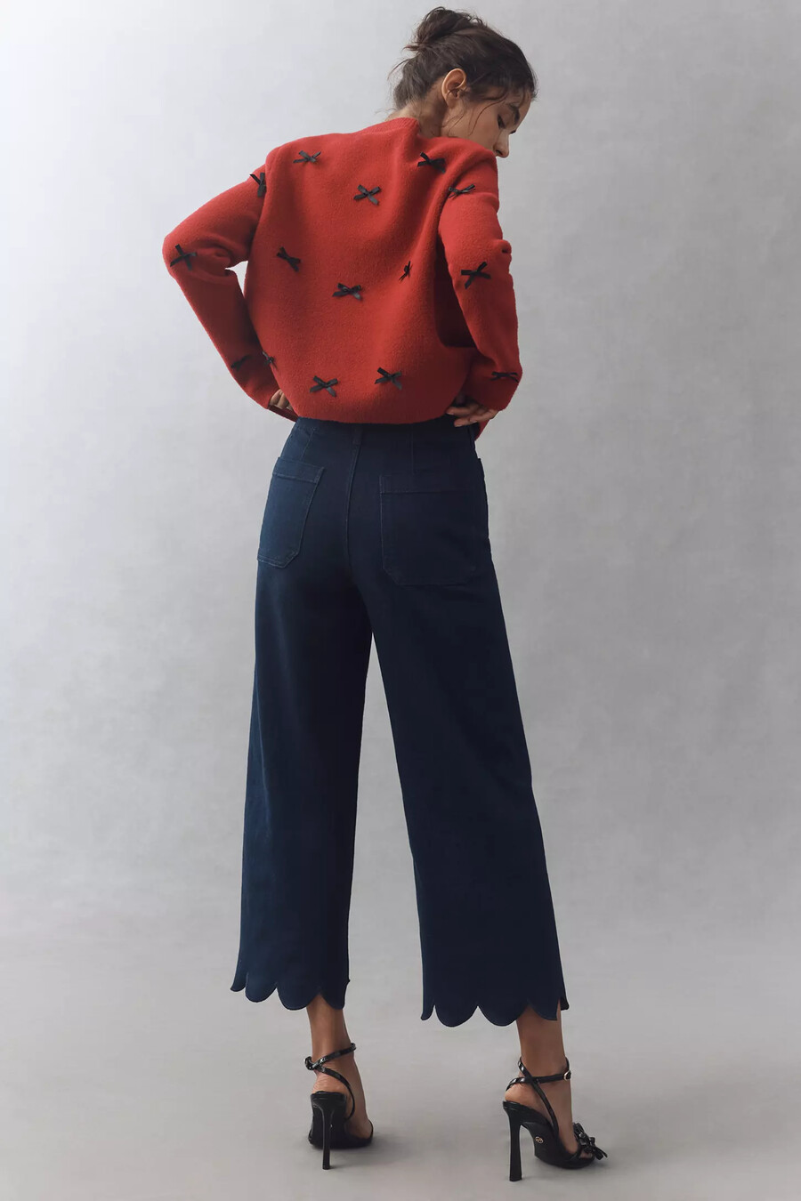 the colette scallop crop wide-leg jeans by maeve