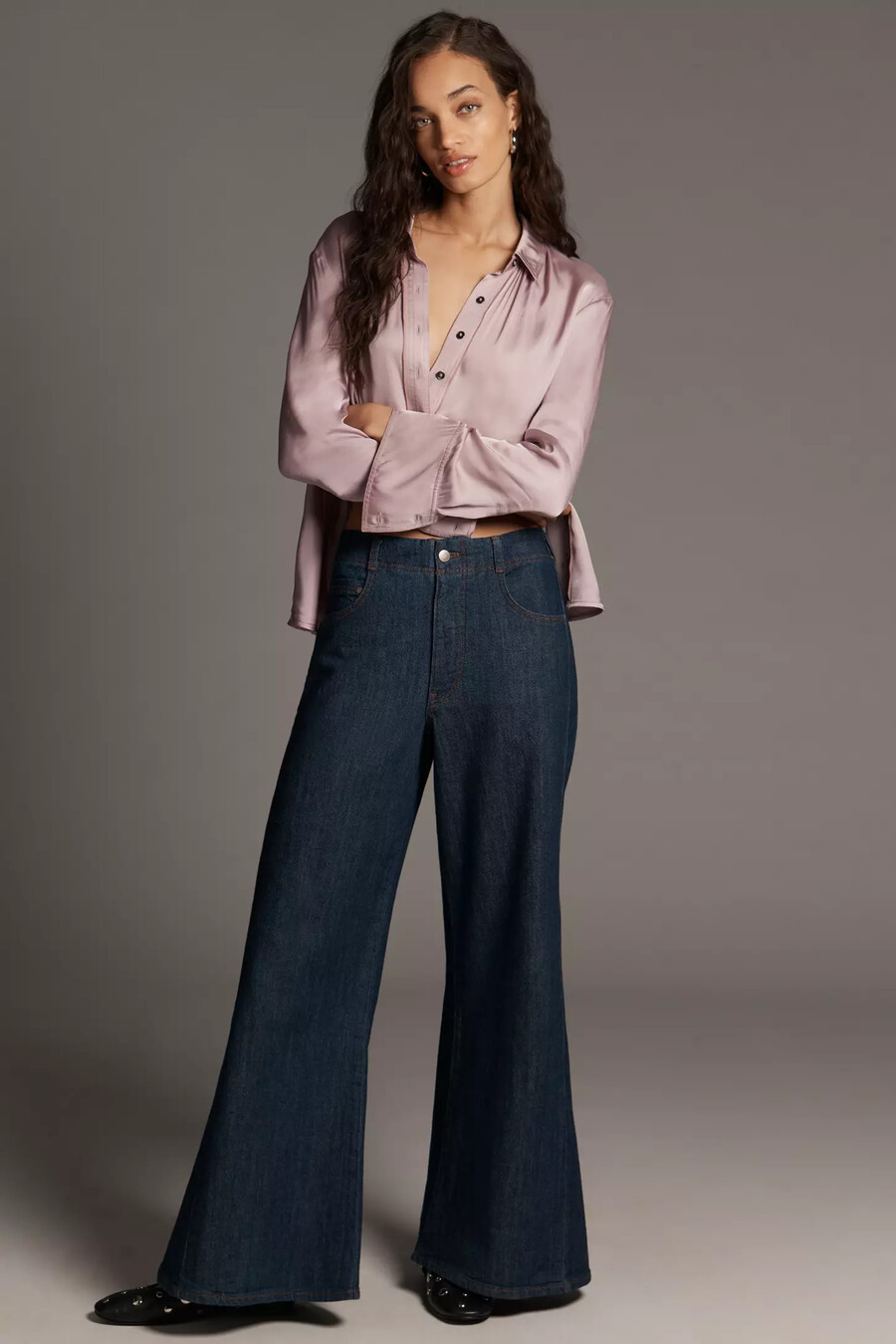 the adi regenerative cotton mid-rise flare jeans by pilcro