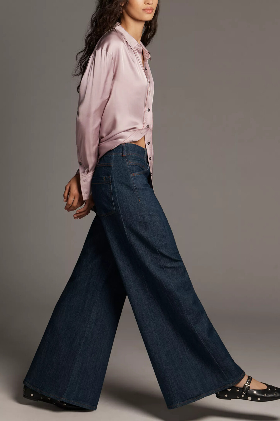 the adi regenerative cotton mid-rise flare jeans by pilcro