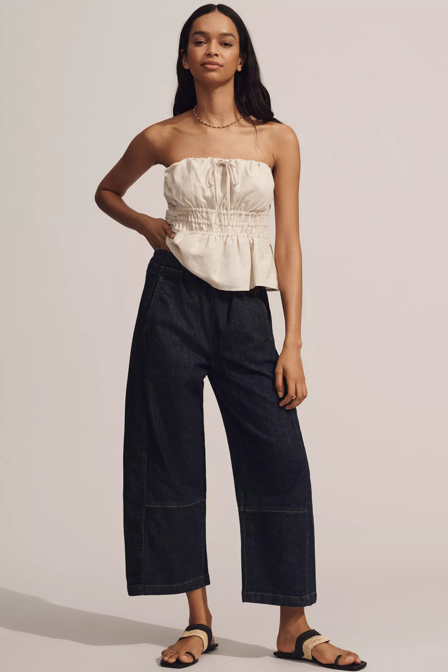 the izzie relaxed pull-on barrel jeans by pilcro