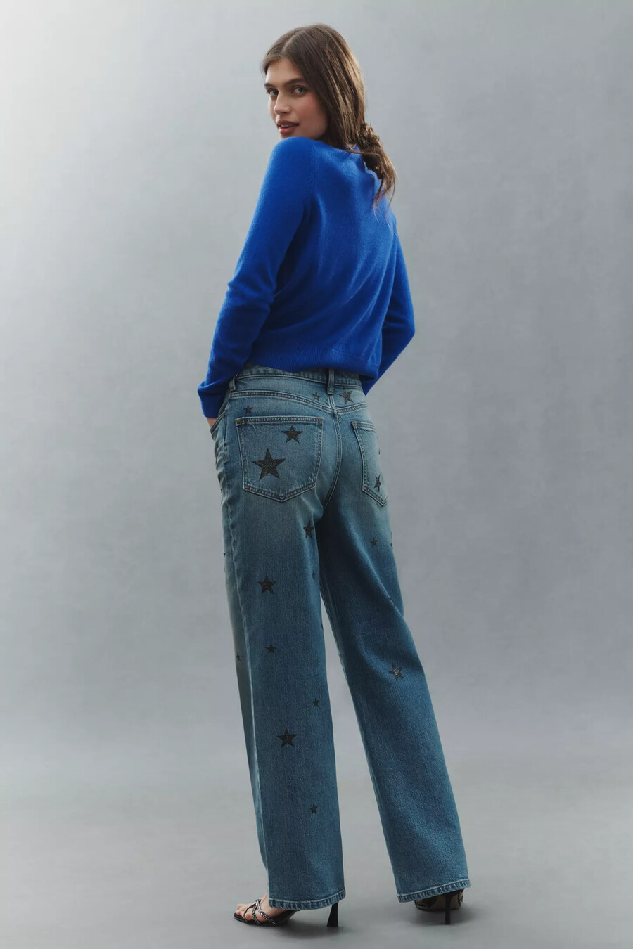the austyn high-rise cuffed wide-leg jeans by pilcro