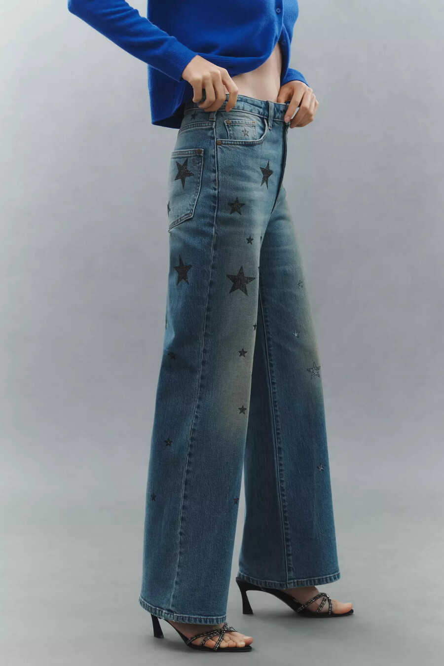 the austyn high-rise cuffed wide-leg jeans by pilcro