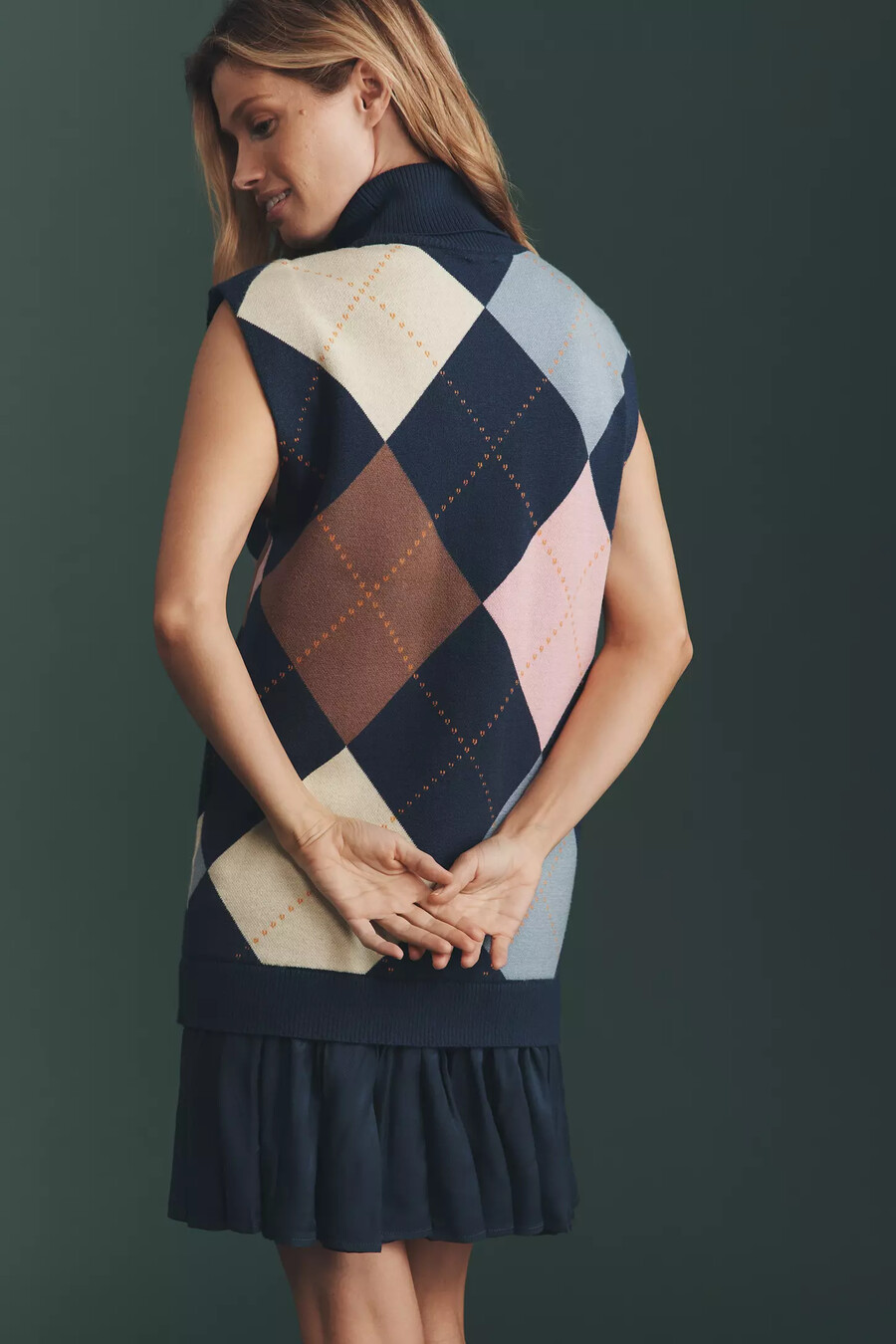 maeve pleated sweater vest mini dress