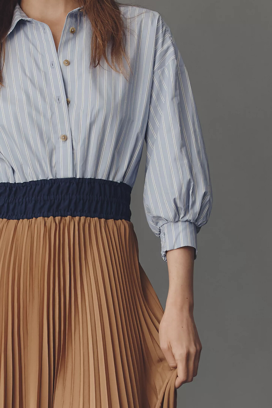 the somerset colourblock pleated twofer maxi dress