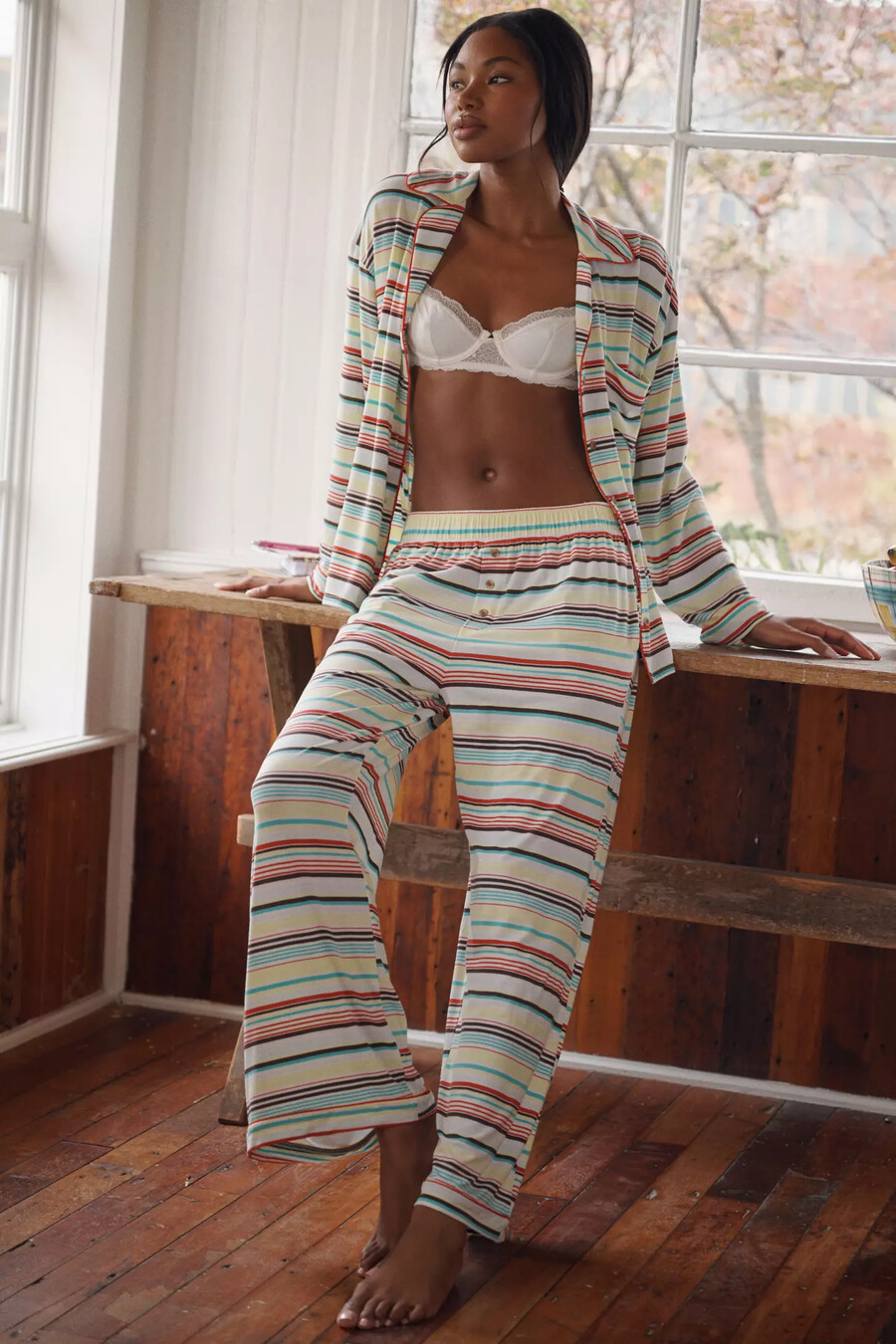 the briar piped pyjama bottoms
